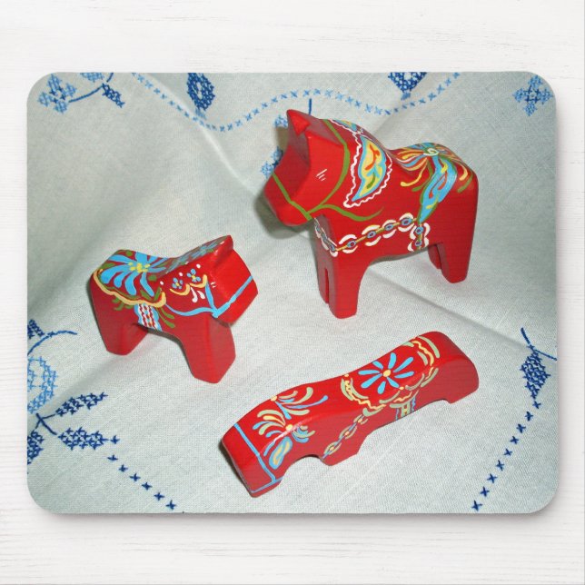 Swedish Dala Horses Mouse Pad (Front)