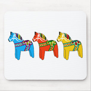 Swedish Dala Horses Mouse Pad