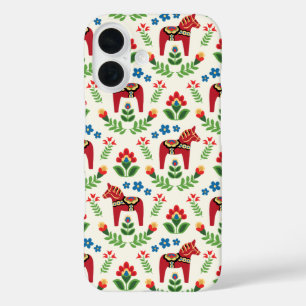 Swedish Dala Horses Red iPhone 16 Case