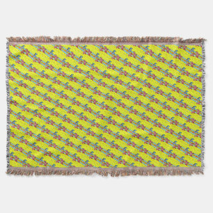 Swedish Dala Horses Throw Blanket