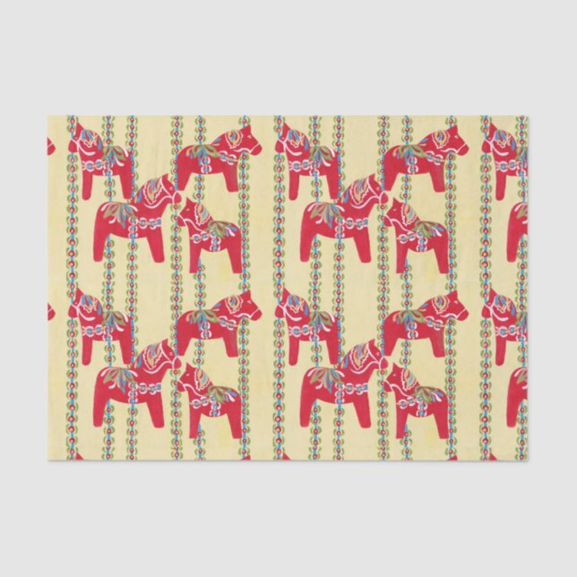 Swedish Dala Horses Tissue paper (Front)
