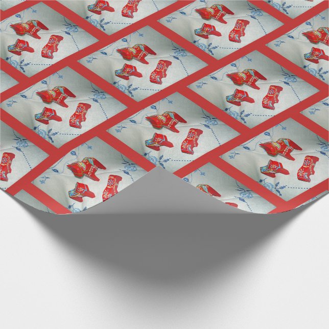Swedish Dala Horses Wrapping Paper (Corner)