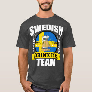 Swedish Drinking Team Funny Sweden Flag Beer Party T-Shirt