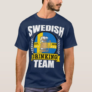 Swedish Drinking Team Funny Sweden Flag Beer T-Shirt