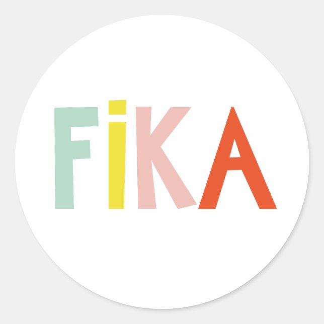 Swedish Fika Colours Classic Round Sticker (Front)