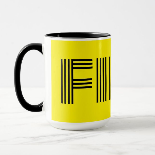 Swedish Fika Yellow and Black Mug (Left)