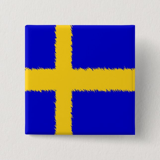 Swedish Flag 15 Cm Square Badge (Front)