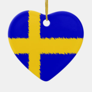 Swedish Flag Ceramic Ornament