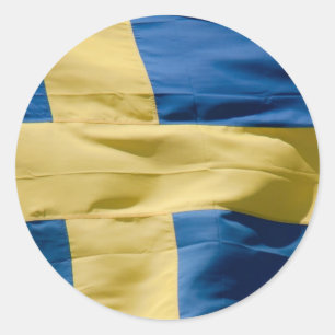 Swedish flag classic round sticker