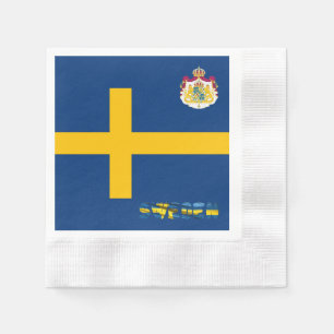 Swedish flag-coat of arms napkin