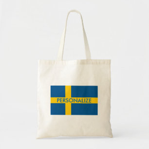 Swedish flag custom tote bag party favour gift