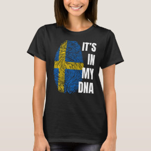 Swedish Flag Dna Fingerprint Sweden T-Shirt
