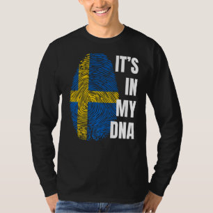 Swedish Flag Dna Fingerprint Sweden T-Shirt
