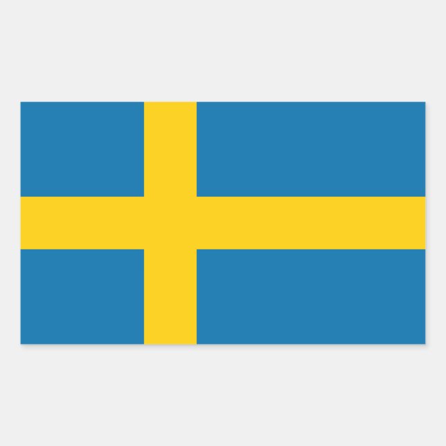 Swedish Flag, Flag of Sweden Rectangular Sticker (Front)