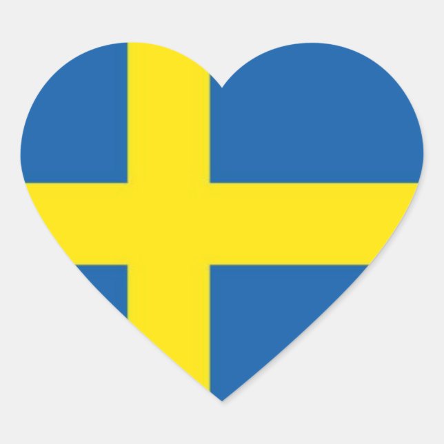 Swedish Flag Heart Heart Sticker (Front)