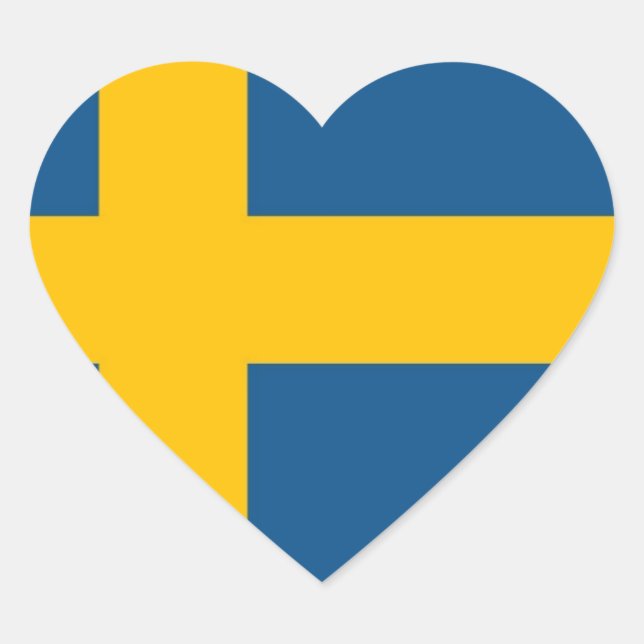 Swedish Flag Heart Sticker (Front)