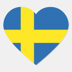 Swedish Flag Heart Sticker