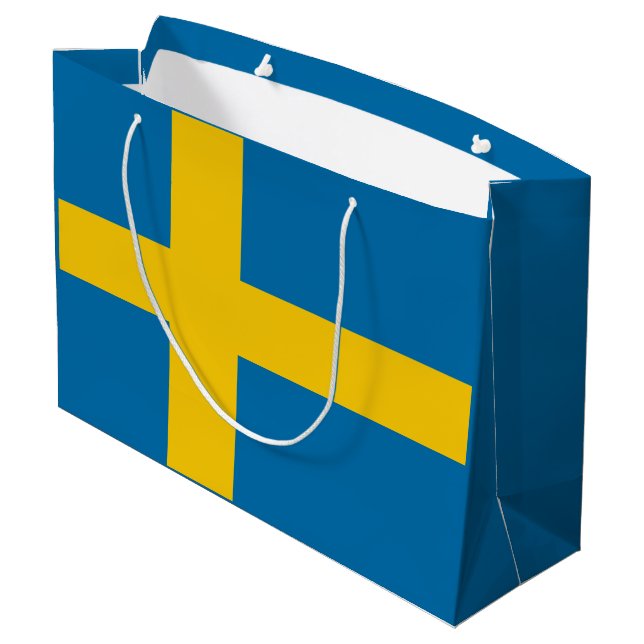 Swedish Flag Large Gift Bag (Back Angled)