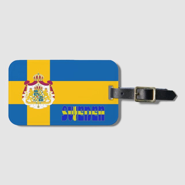Swedish flag luggage tag (Front Horizontal)