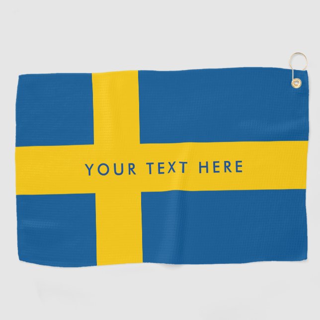 Swedish flag of Sweden custom golfing gift Golf Towel (Horizontal)