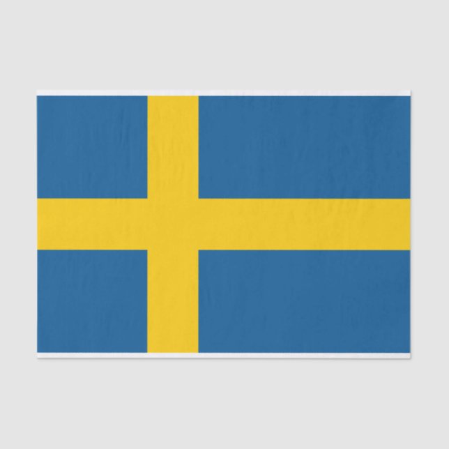Swedish flag of Sweden wrapping tissue paper (Front)