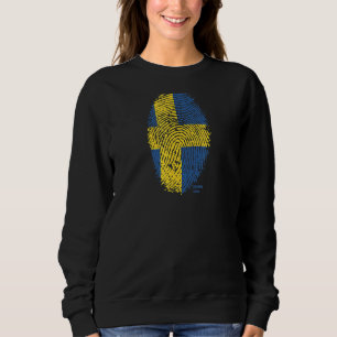 Swedish Flag On Thumbprint Sweatshirt