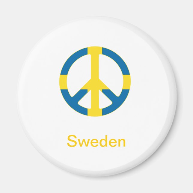 Swedish Flag Peace Symbol Magnet (Front)