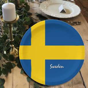 Swedish Flag plates, party, sports, Sweden Paper Plate