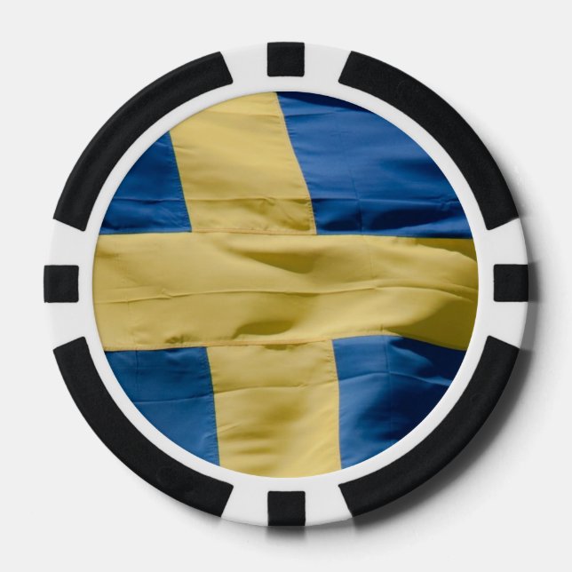 Swedish flag poker chips (Front)