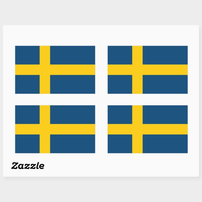 Swedish Flag Rectangular Sticker (Sheet)