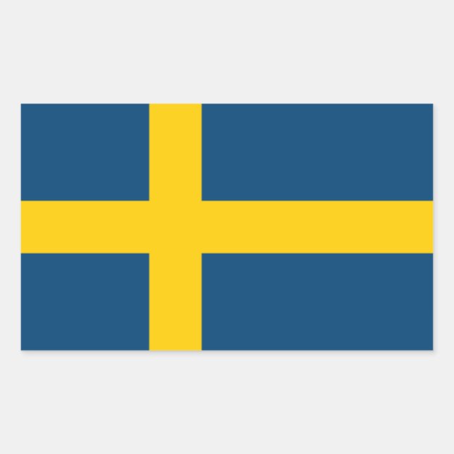Swedish Flag Rectangular Sticker (Front)