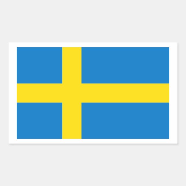 Swedish Flag Rectangular Sticker (Front)