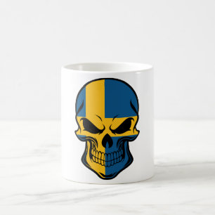 Swedish Flag Skull Coffee Mug