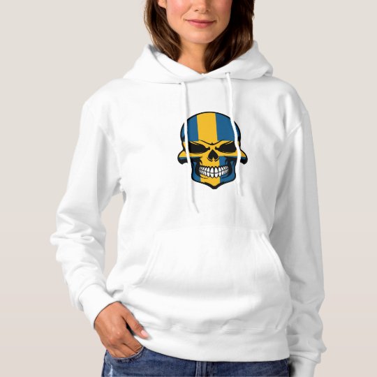 Swedish Flag Skull Hoodie