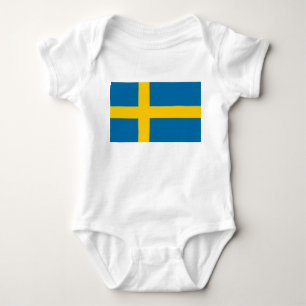 Swedish Flag (Sweden) Baby Bodysuit