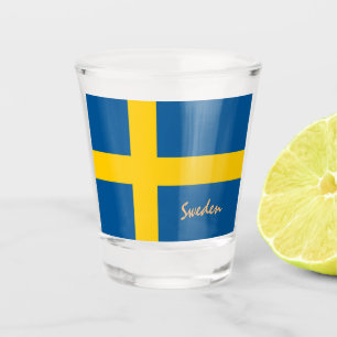 Swedish Flag & Sweden country patriot /sports Shot Glass