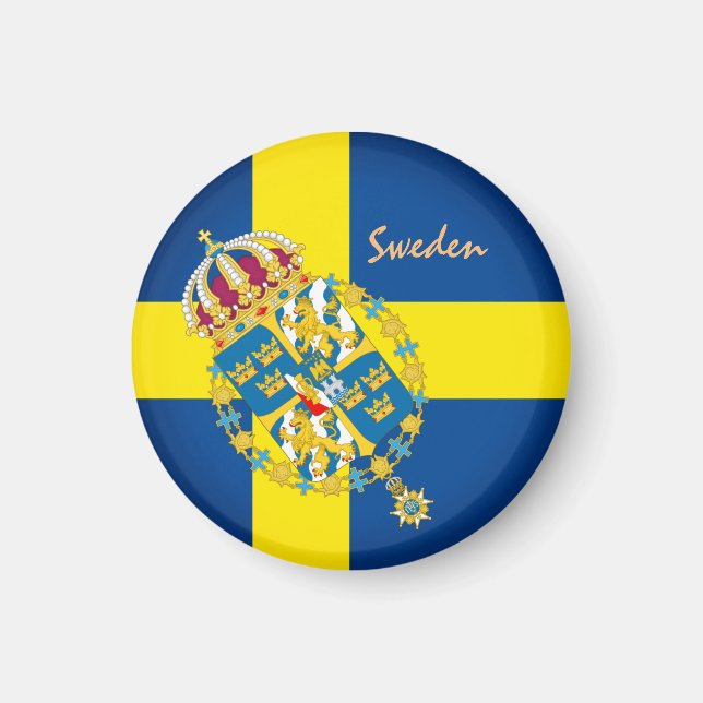 Swedish flag & Sweden holiday, travel /sports Magn Magnet (Front)