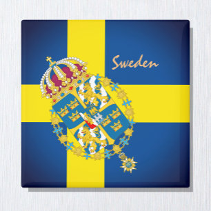 Swedish flag & Sweden holiday, travel / sports Magnet