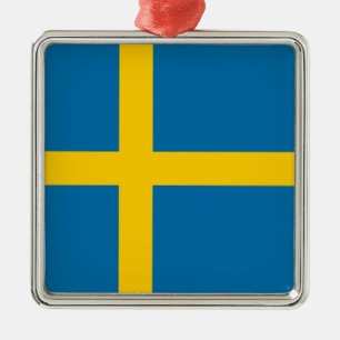 Swedish Flag (Sweden) Metal Ornament