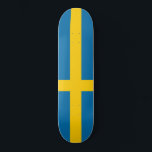 Swedish Flag (Sweden) Skateboard<br><div class="desc">This design features the national flag of Sweden (known officially as the Kingdom of Sweden), which is a Nordic country in Northern Europe. Sweden borders Norway to the west and north; Finland to the east; and the country is connected to Denmark in the southwest by a bridge-tunnel across the Öresund...</div>