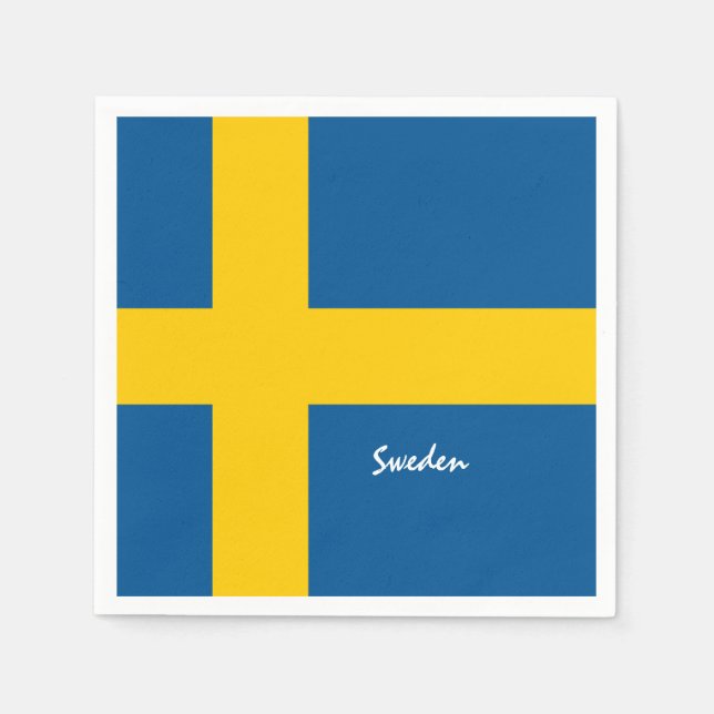 Swedish Flag & Sweden travel, holiday/sport fans Napkin (Front)