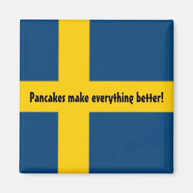 Swedish Flag Theme Fridge Magnet - pancakes - (Front)
