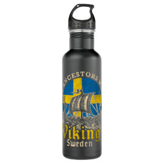 Swedish Flag Vintage Made In Sweden Gift 710 Ml Water Bottle