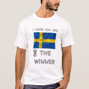 Swedish-Flag-Waving-National-Pride-Medal-Graphic- T-Shirt