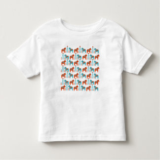 Swedish Folk Art Dola Horses and Flowers Pattern Toddler T-Shirt