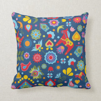 Swedish Folk Art Garden Scandi Cushion