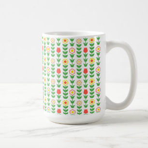 Swedish Folk Flowers Retro Coffee Mug