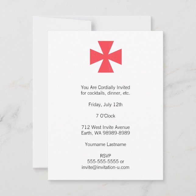 Swedish Freemasons Cross Invitation (Front)