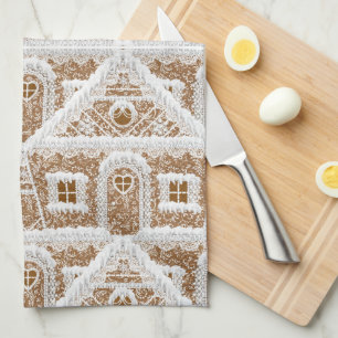 Swedish Gingerbread House Christmas Cookie Icing Tea Towel