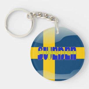 Swedish glossy flag key ring